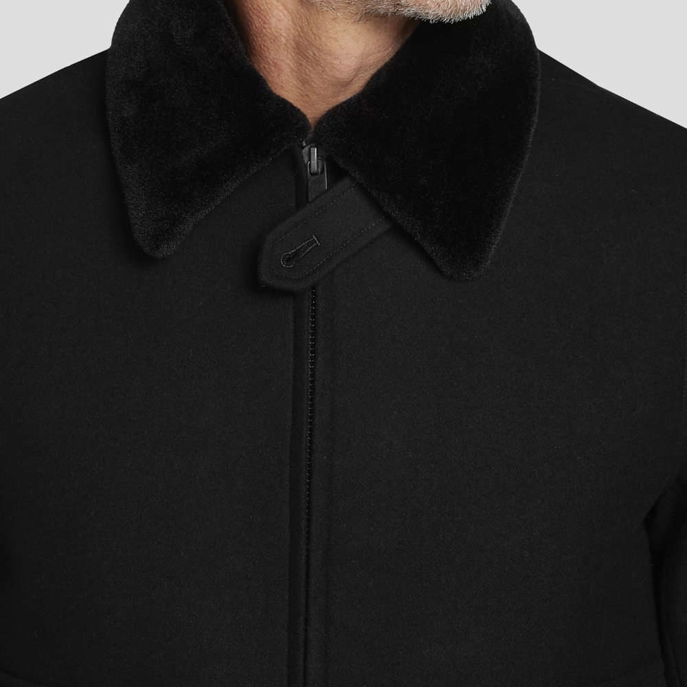 NWT Joseph Abboud Modern Fit Faux Fur Collar Wool Casual Jacket - Picture 4 of 10